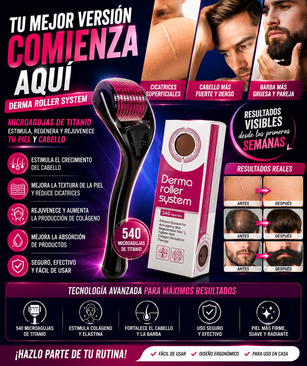 PACK MÁQUINA DE AFEITAR SONAR 3EN1 + DERMA ROLLER